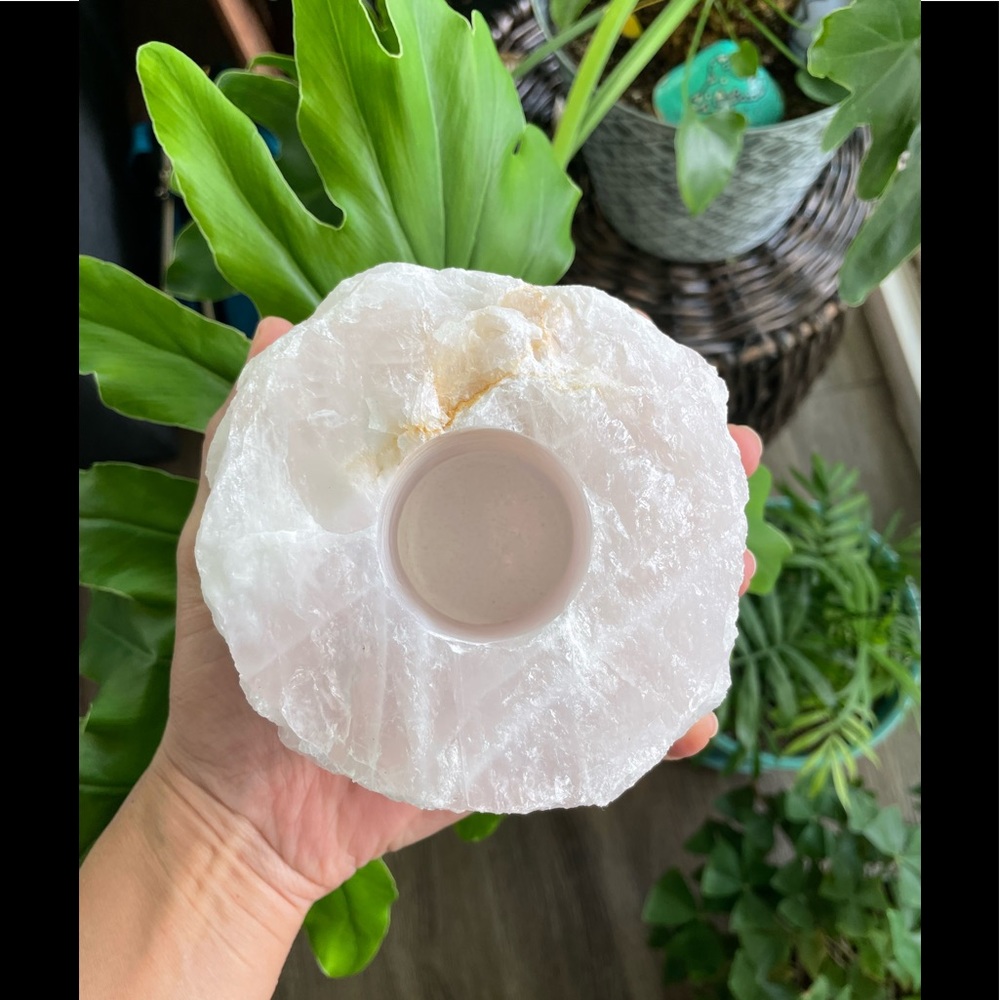 Rose Quartz Candle Holder